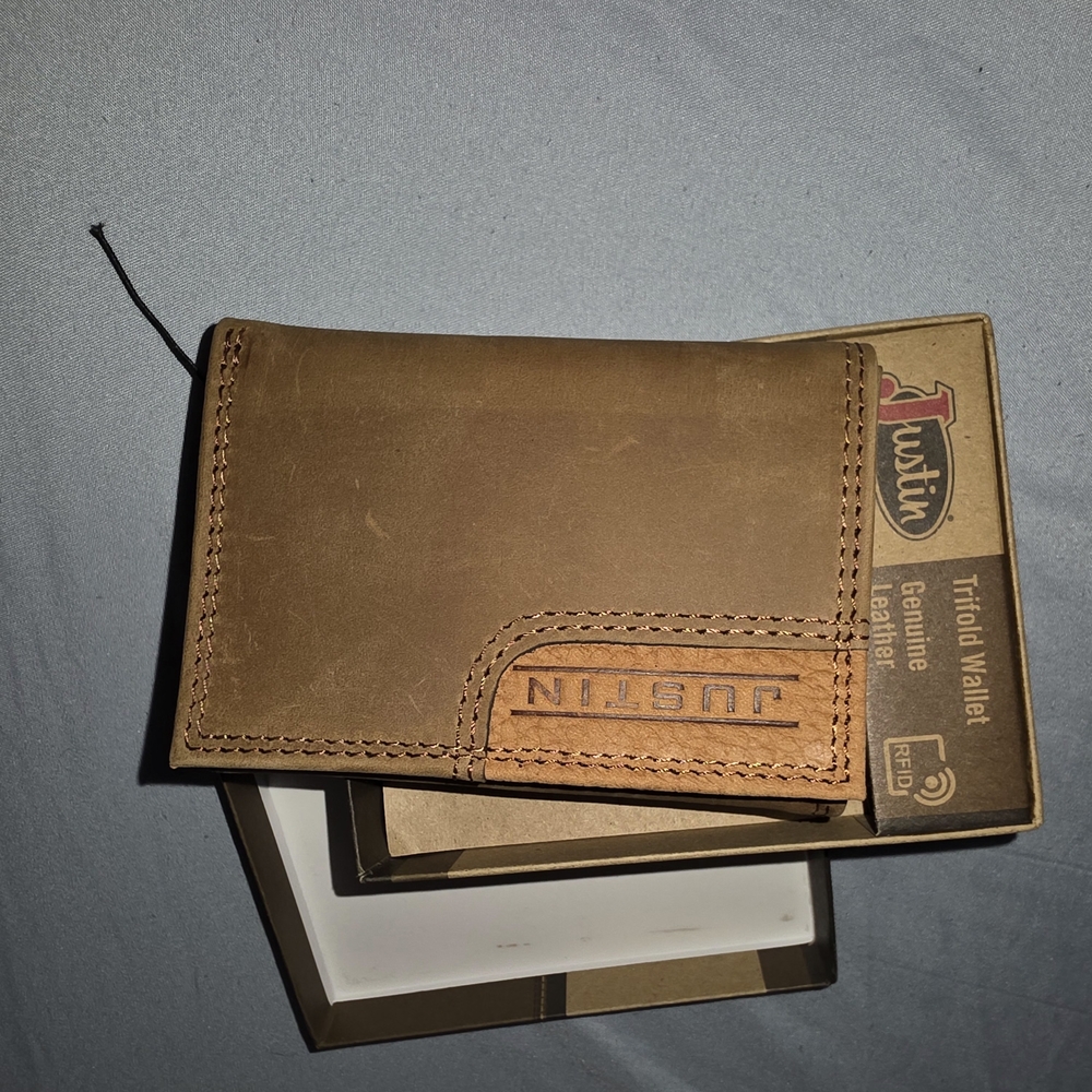 Justin Boots Brown Leather Card Holder